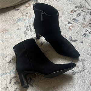 Sam Edelman Black Women's Suede Ankle Boots - Side Zip Heel